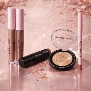 5- Piece Makeup Revolution Pinky Nude + Highlighter Bundle - NWT